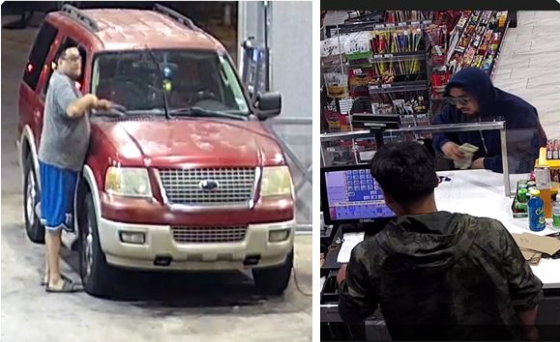 DallasPD's tweet photo. Dallas Police need your help in identifying the two pictured suspects.

On July 31, 2022, the suspects were involved in a robbery of a Chevron Gas Station located at 3006 Duncanville Road.

Anyone with information is asked to call 214-671-3687 and reference case# 137850-2022. https://t.co/mO35cEaWen