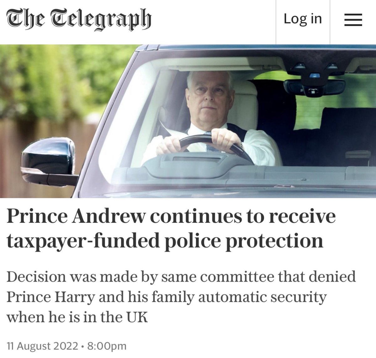 Just as I wrote in my column earlier today. Despite being stripped of all royal patronages and military affiliations after paying out millions to an underage rape accuser, Prince Andrew’s personal protection remains an annual cost of around $500,000 to the British taxpayer.