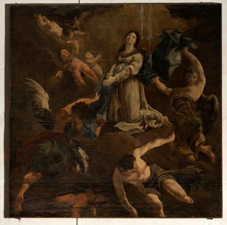 NoteArtHerstory's tweet photo. Female Saint in Glory / #Assumption of the Virgin, c. 1736, by #GiuliaLama (Italian, 1681-1747). Held at Church of Santa Maria Assunta, Malamocco; source, https://t.co/f0V0614nsJ #SolemnityoftheAssumption #FeastoftheAssumption #womenartists #artherstory #AssumptionoftheVirginMary https://t.co/uvsdXoFpAa
