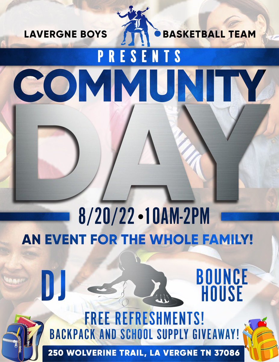 LaVergneHSBasketball (@lhs_basketball) on Twitter photo Bring the family for our community day! Free food, music, bounce house, and hair cuts! Share the word. <a href="/WolverinesLhs/">LHSLadyWolverinesHoops</a> <a href="/LHSwCosmetology/">LHS Cosmetology</a> <a href="/LHSintheNews/">LaVergne High School</a> Bring the family for our community day! Free food, music, bounce house, and hair cuts! Share the word. <a href="/WolverinesLhs/">LHSLadyWolverinesHoops</a> <a href="/LHSwCosmetology/">LHS Cosmetology</a> <a href="/LHSintheNews/">LaVergne High School</a>