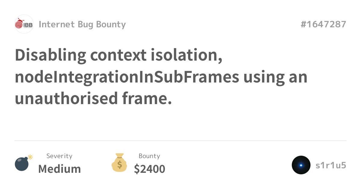 hacktivity_bot's tweet image. hackerone.com/reports/1647287

#hacktivity #bugbounty