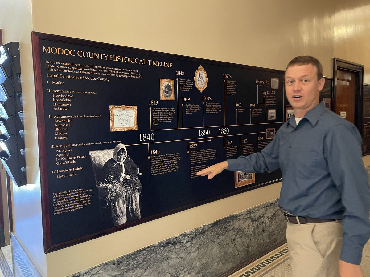 fionama's tweet image. Supposed to go to #Modoc on 2/28/2017 but inclement weather so finally made it! Had a nice visit with Supervisor Ned Coe at the Elks Lodge #1756 originally built by the No. CA Oregon Railroad, remodeled Court House/BOS chambers, lunch at Likely Golf Course w Billy Flournoy + wife