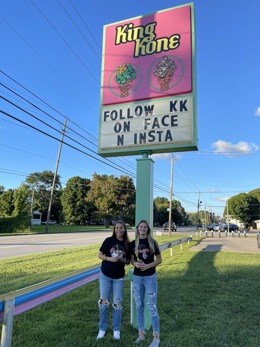 BerkshireVball's tweet image. CVC media day. Great job Maddy and Sierra. Celebrated with some King Kone after 💜🏐💛 @maddy55486050 @sierraabermann