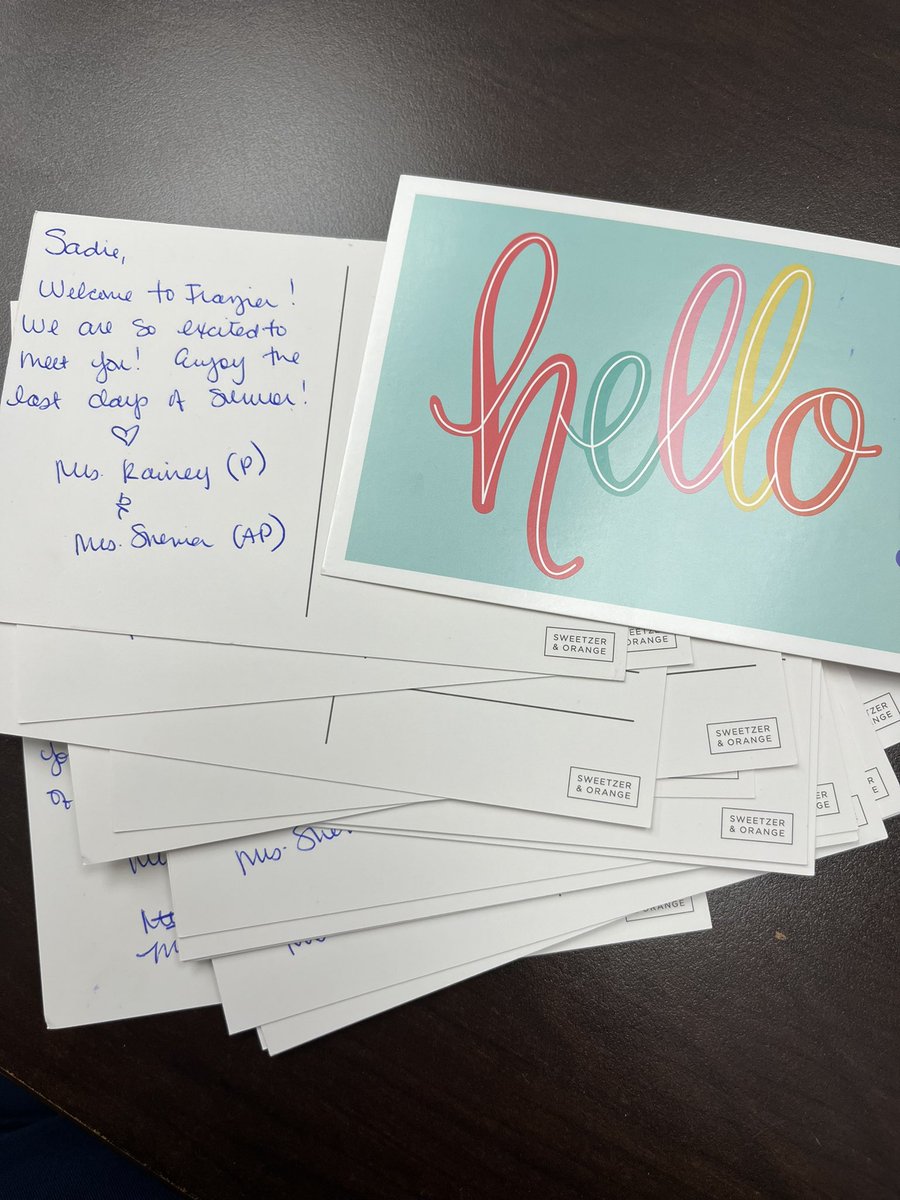 Sent off the last of our welcome postcards today!! Welcome to the #Frazierfam!! <a href="/WilliamHFrazie2/">William H. Frazier Elementary</a> #TeamFUESD <a href="/AricaRainey/">Arica Rainey</a>