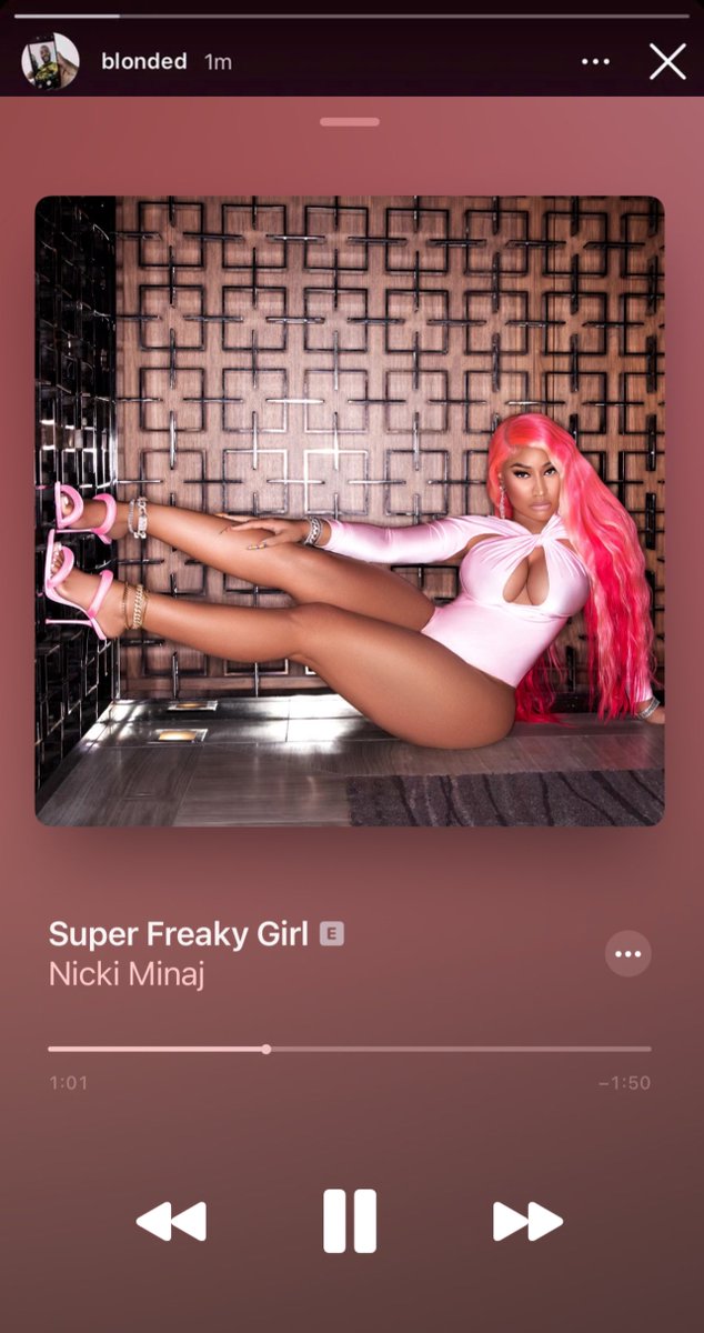 blahnded's tweet image. Frank Ocean just posted Nicki Minaj’s new single ‘Super Freaky Girl’ on his Instagram story 

Do we have a collaboration coming? 👀 @NICKIMINAJ