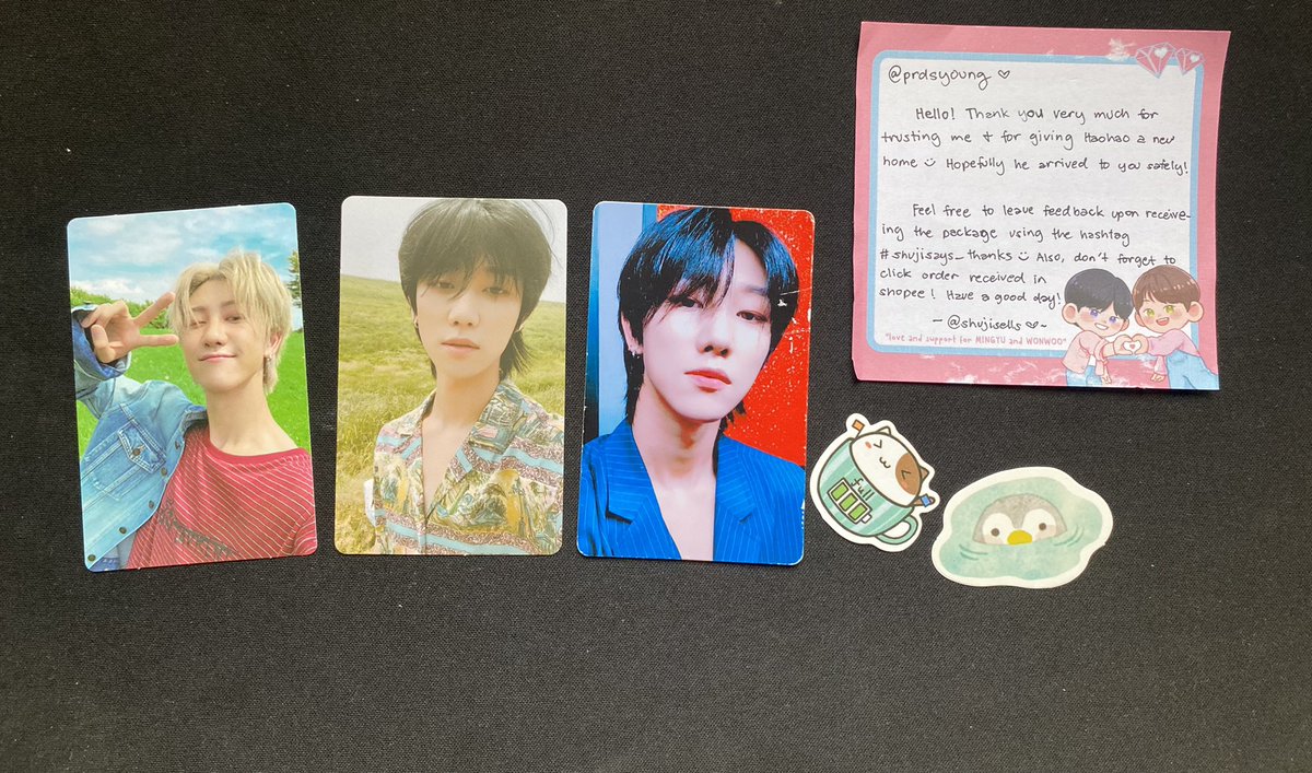 prdsyoung's tweet photo. 🐸🛒 ‧₊ ҉ #dawnsmail ミ 

aaAaAA ymmday!! the era black mullet hao bias wrecked me :")) thank you @shujisells for letting me adopt him &amp; for the freebies too ♡ 

(੭*ˊᵕˋ)੭* 🌾☘️
#shujisays_thanks https://t.co/qGNdv8mkgR