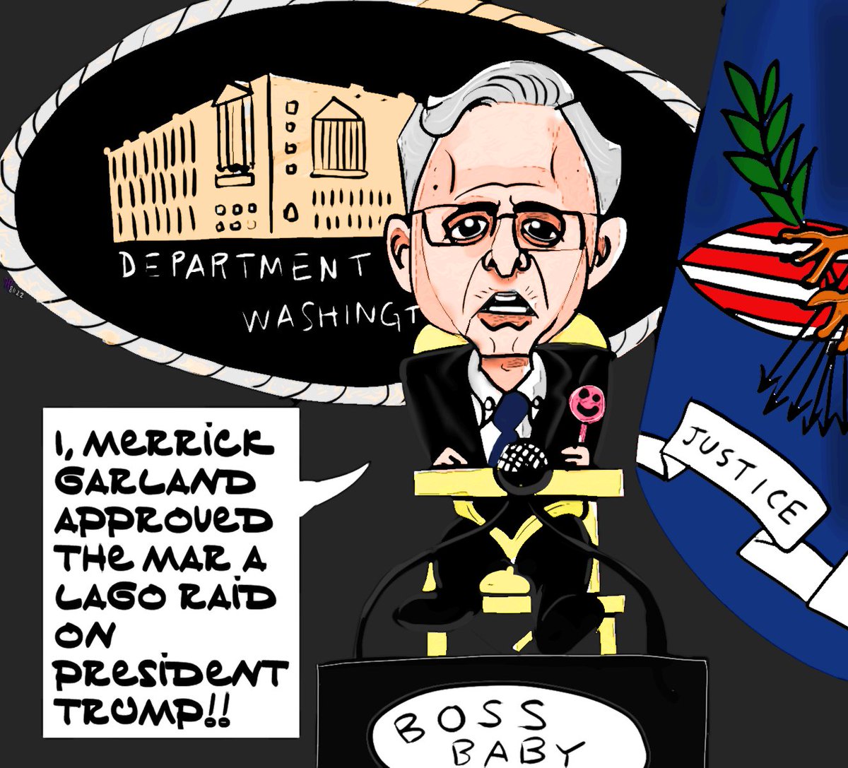 I've just created "Merrick Garland Trump Raid Mar a Lago NFT Donald Trump Political Cartoon " collectible! rarible.com/token/0xc91544… #rarible #ethereum #nonfungible #digitalasset #nft <a href="/rarible/">Rarible</a> #merrickgarland #donaldtrump #trumpraid #doj #politicalcartoon #maralago #maralagoraid