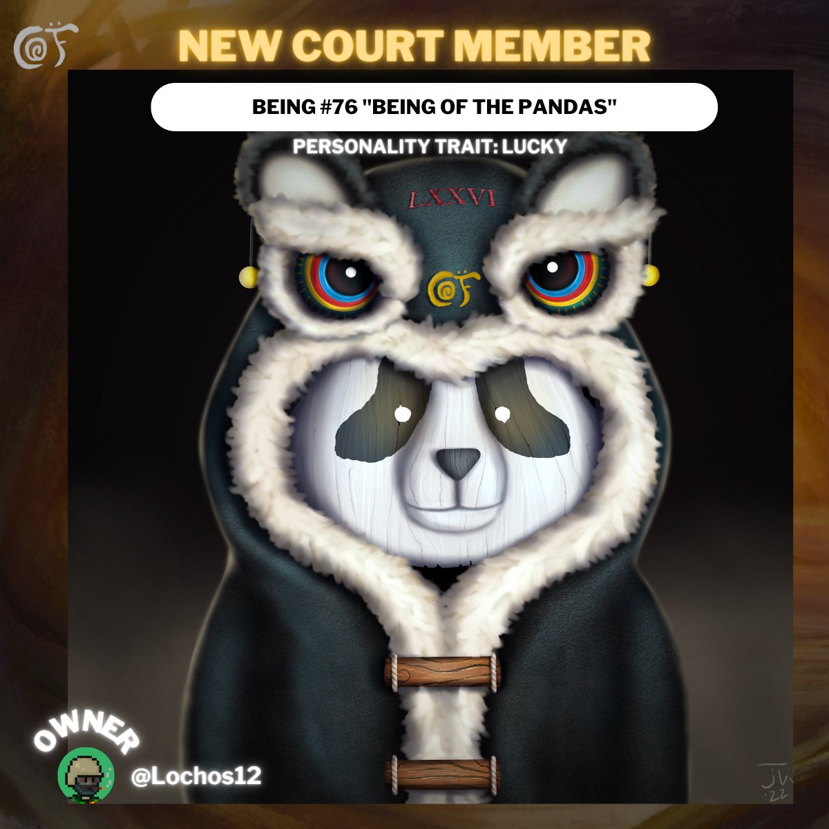 A new member has been elected to The Court 🌳

We're happy to announce that <a href="/Lochos12/">L◎chos</a> has been elected as Being #76, "BEING OF THE PANDAS" 🐼

Welcome to The Court <a href="/Lochos12/">L◎chos</a> 🗝 we're excited to have you govern the forest with us.