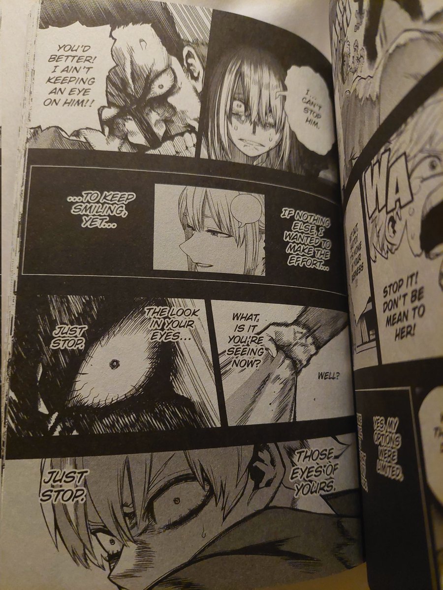 Shonen_Joenen's tweet photo. #MHA302
OH DAMN.
2 pages were added to the volume release for 302. To make clear the timeline and also to explicitly draw the connection to how their eyes were linked to Rei's trauma. I heard this before but to actually read it, I'm not ready for the full scene animated... https://t.co/qkc8Wfz4AY