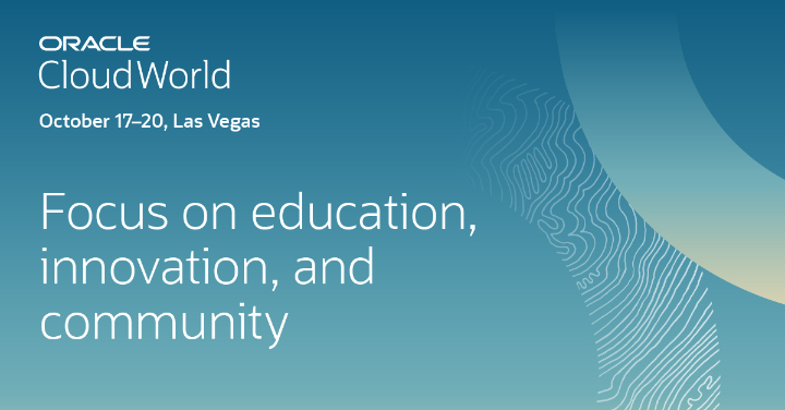 fabdulkh's tweet photo. ✅ Hands-on labs
✅ Learning sessions
✅ Certifications
A few of the reasons you should go to @CloudWorld. Learn more and register today! https://t.co/0aSmV0ntiF #OCW https://t.co/hTO2si5NKT