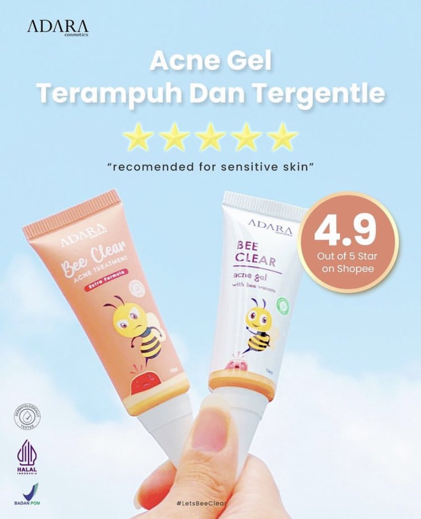 Adara_ID's tweet photo. ACNE GEL TERAMPUH DAN TERGENTLE
Bee Clear Acne Gel Series! 😍 

#adara #letsbeeclear #beeclear 
#acnegel #acnetreatment https://t.co/uedLDeLzCd
