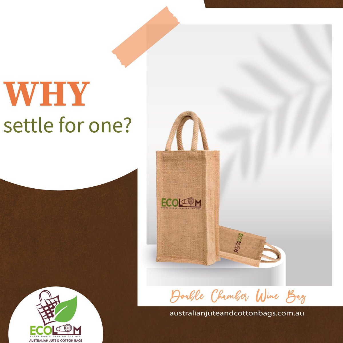 Now you can safely carry two wine bottles in a single jute bag. Double chamber wine bag is perfect for travelling and gifting purposes. Visit our Store Unit 4, 315 Archerfield Road, Richlands, Queensland 4077
#Winebag #Jutewinebag #Jutebag #AustralianJuteandCottonBags