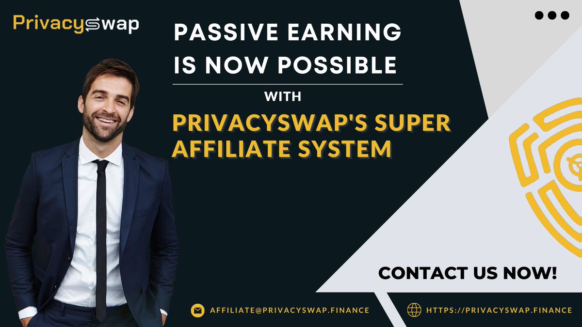 lethavol's tweet photo. Earn as much as you can @PrivacySwap's Super Affiliate System

Contact us today and start EARNING: 
📧 affiliate@privacyswap.finance

#affiliate #crypto $PYDEX #Affiliate #Referral #DEX #BNBCHAIN https://t.co/tBZqsyxcgC