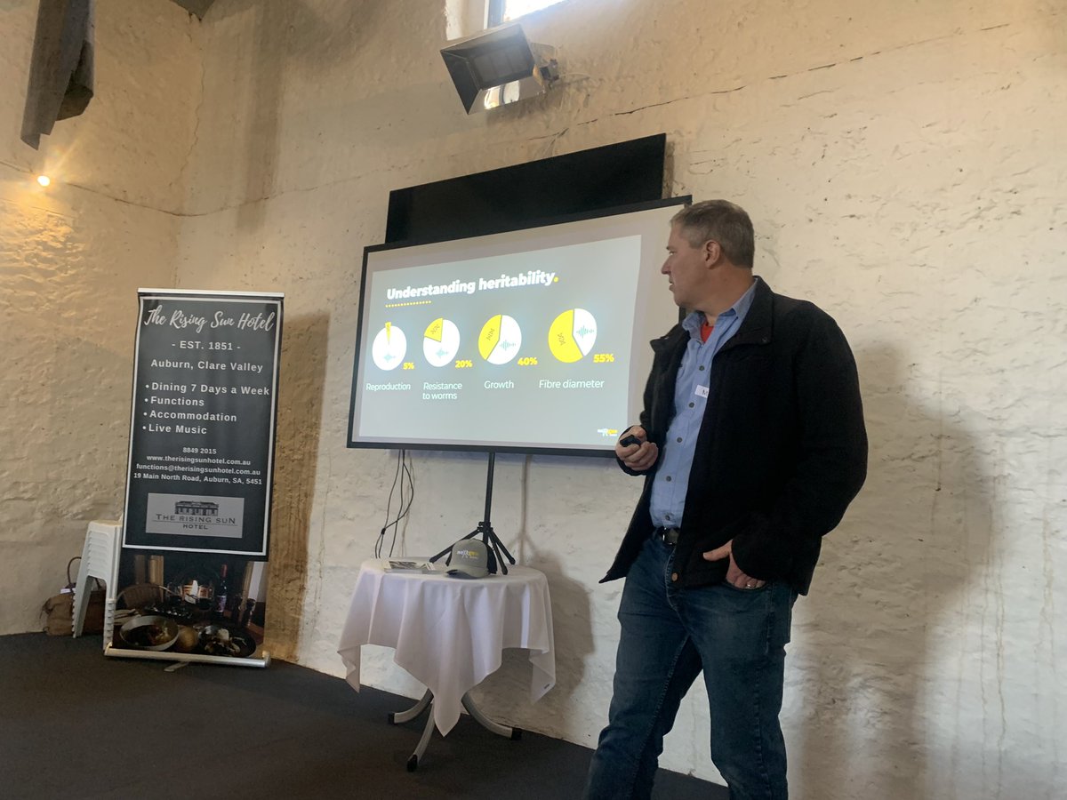 deb_scammell's tweet photo. A great day yesterday at the final MNHRZ tech session. We heard about biosecurity @SA_PIRSA, pasture trial updates @AgrilinksGroup, virtual fencing and thanks to Mark @Fergenetics for another long journey to SA to discuss ASBV’s. A great group of farmers @MidNorthHRZ https://t.co/jaRogsvAdj