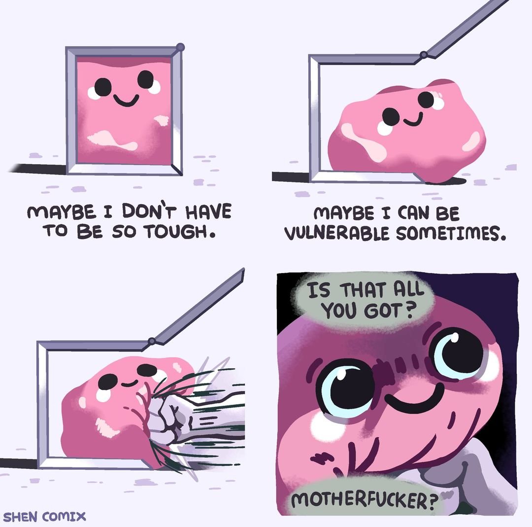 There's a lot to unpack about how webcomics about vulnerable characters are used as memes for years and then eventually the comic artist brings them back to go through some character development.