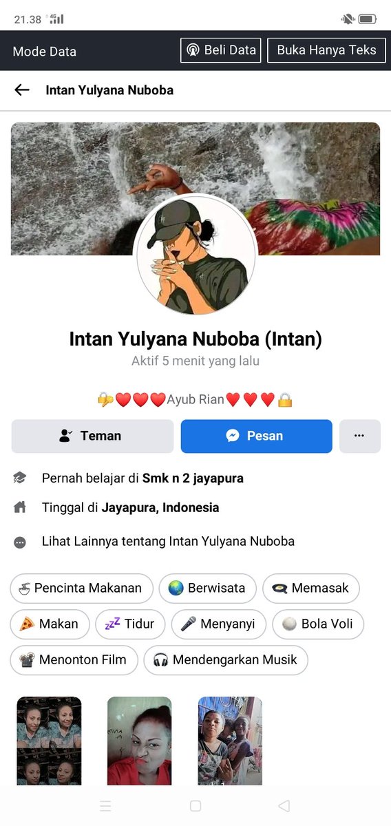 AninamPace's tweet photo. Thu Dhe pu nma akun fb km serang Dhe sdh perempuan lonte yg suka jlan jual diri sama orang pu bpa https://t.co/8vkZFoYRBU