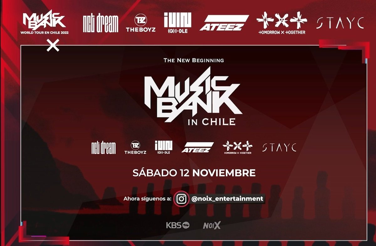 GIDLEBRAZIL's tweet photo. 🚨 KBS anunciou o (G)I-DLE na line-up da turnê mundial do Music Bank no Chile.
As meninas irão se apresentar no dia 12 de Novembro!
#GIDLE #여자아이들 @G_I_DLE https://t.co/VTfRoYjR0b