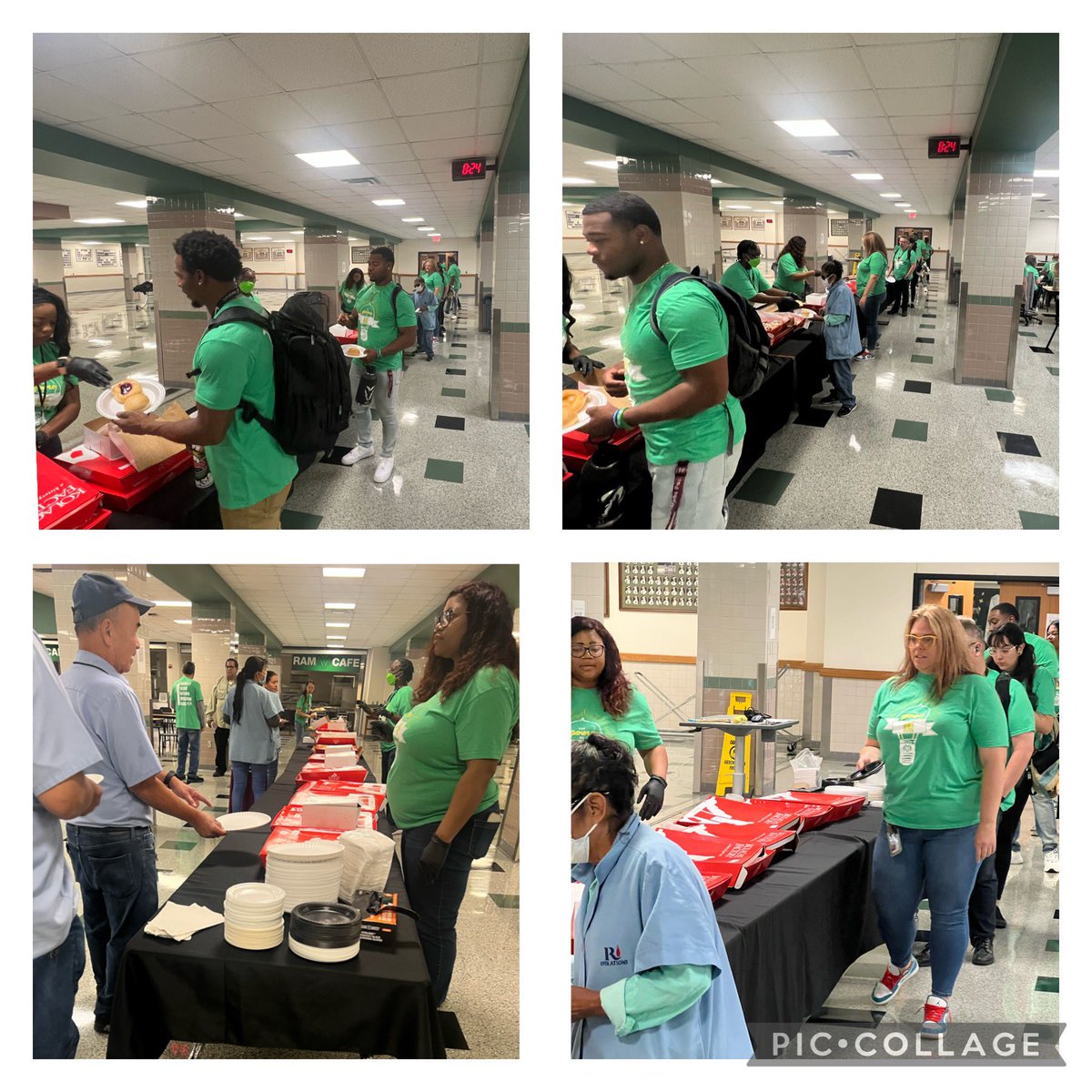 dieadrea's tweet photo. The HERD having breakfast together this morning at RAMNATION 🐏💚🐏 @bhsstem @kacage @SharondaTims @cole_yeo @mrsjwynne @MrGunterSTEM @MrsT_RISD #RISDBelieves https://t.co/lyfEHqI0aA