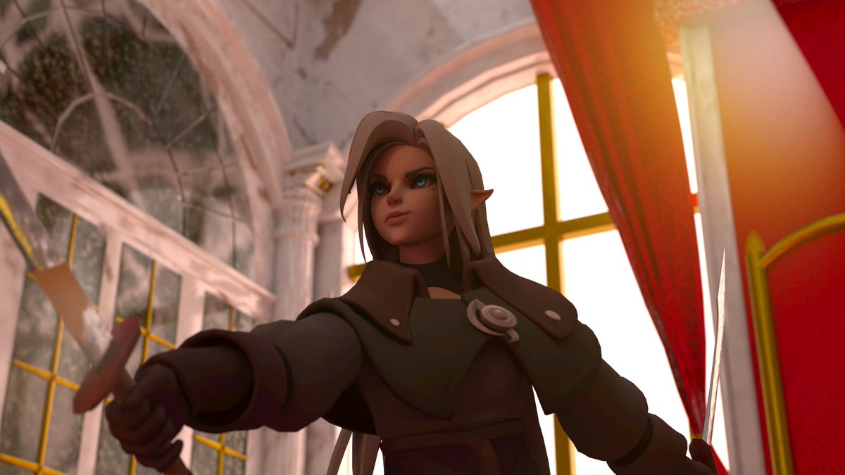 Testing the Azri rig for the small fight animation I'm going to make.

You can obtain the rig from here: gameanim.com/product/azri-r…

The swords and the castle were modeled by me, going to sell them at a fair price soon.