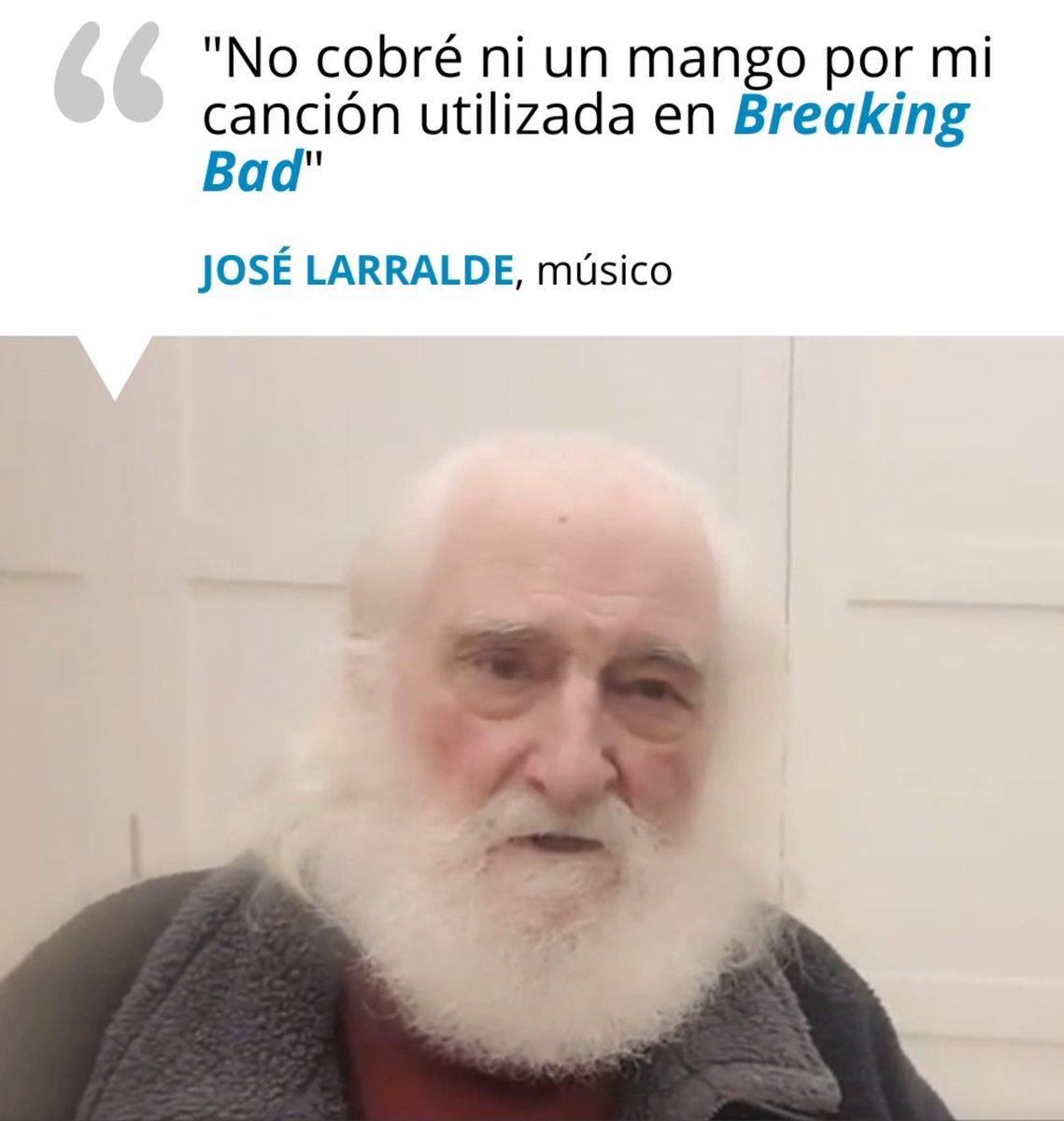 mustaf4ibr4him's tweet photo. Esto es grave. Larralde es un patriota y es un argentino. Y tuvo su obra utilizada con fines comerciales por unos yanquis que la juntan con pala mecánica. Aquí, nuestro compatriota pasa hambre. Nuestra diplomacia en los Estados Unidos podría destrabar este asunto espantoso. https://t.co/D2l4Z0oqJ4