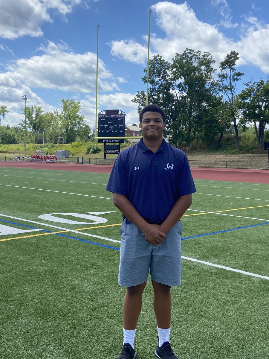 Had a great visit at Wesleyan yesterday! Loved seeing campus and learning more about <a href="/Wes_Football/">Wesleyan University Football</a>! <a href="/CoachSheeks/">Adam Chicoine</a> <a href="/CoachDiCenzo/">Dan DiCenzo</a> <a href="/CoachCapodice/">John Capodice</a> <a href="/Wilton_Football/">Wilton HS Football</a>