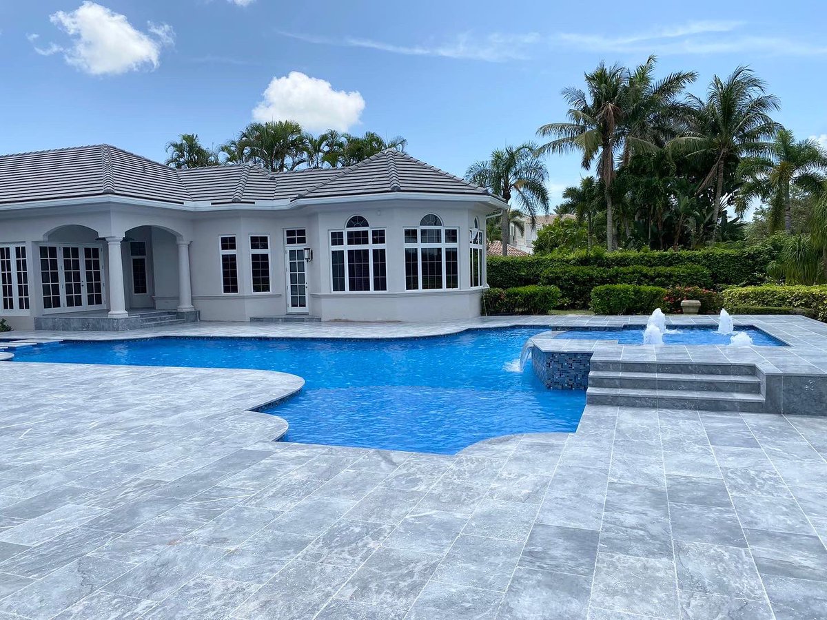 High quality TAHOE LEATHERED pavers!! Contact me for more information at 954-676-9419 #travertine #marble #paver #pooldeck #pool #patio #patiodeck #driveway #homeimprovement #construction #wholesale #supplier #naturalstonepaver #homerenovation
