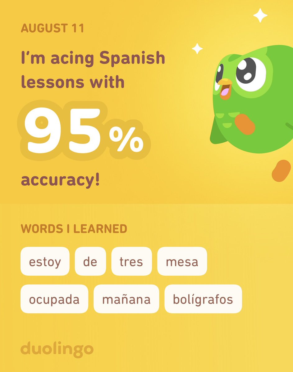 houseofmac's tweet image. I’m learning Spanish on Duolingo! It’s free, fun, and effective.