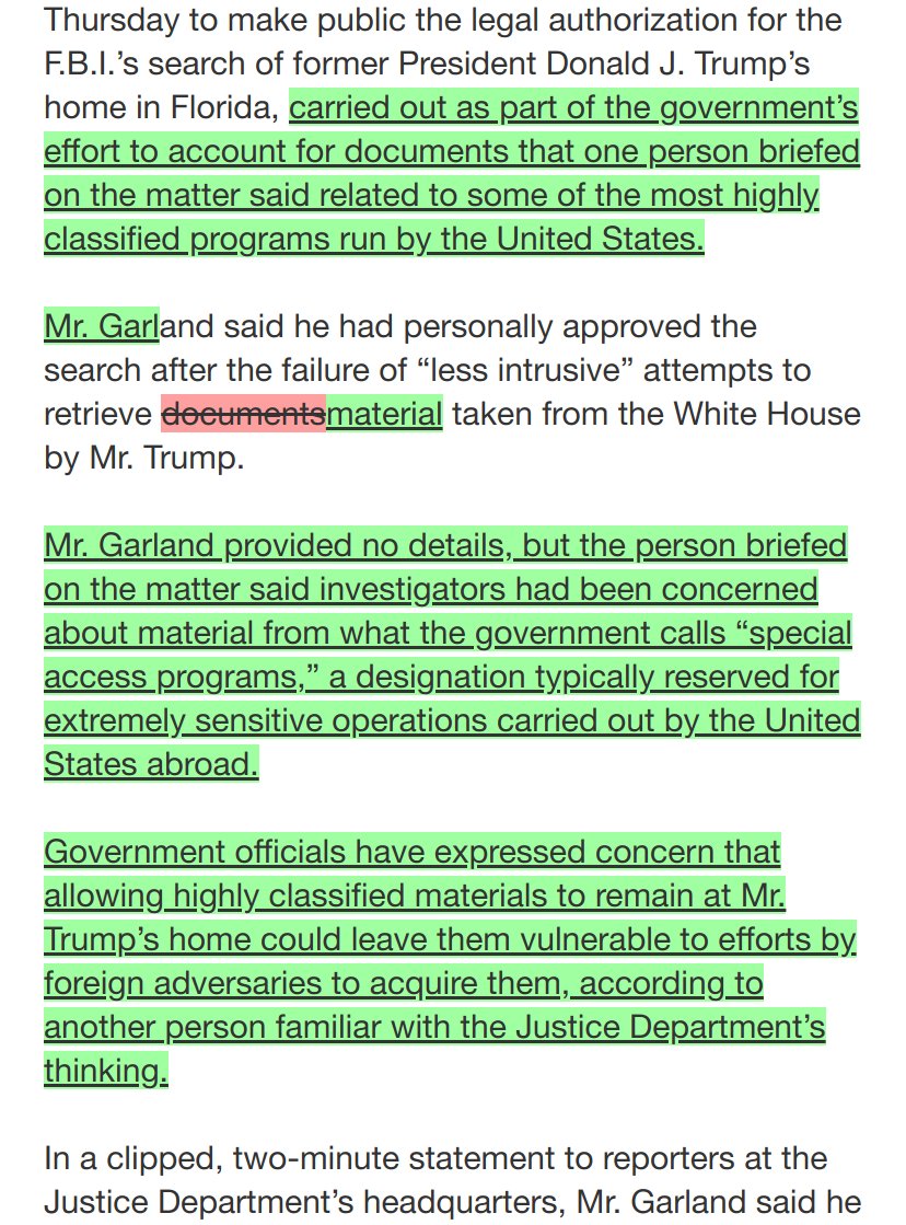 maggiediffs's tweet photo. .@maggiet1m3 Update to: 'Subpoena Preceded Search Warrant in Push to Retrieve Material From Trump' https://t.co/K3i5wKc66C https://t.co/AtZ8UA8RmX