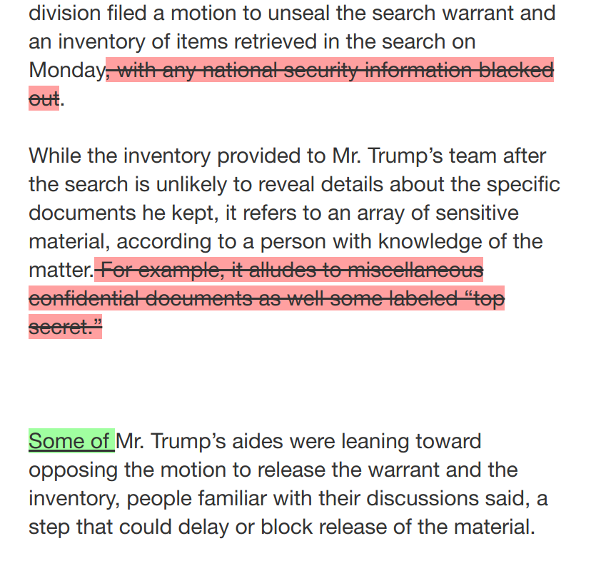 maggiediffs's tweet photo. .@maggiet1m3 Update to: 'Subpoena Preceded Search Warrant in Push to Retrieve Material From Trump' https://t.co/K3i5wKc66C https://t.co/AtZ8UA8RmX