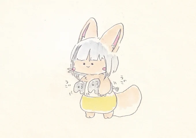 両脇にちっちゃい象を持つナナチちゃん。#イラスト #メイドインアビス #世界ゾウの日 