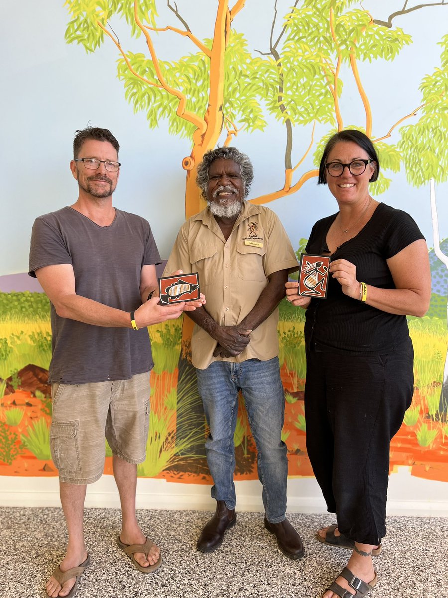 Having a great time at #TOPDIDJ learning how to paint using traditional indigenous methods. It’s so much harder than it looks!! We have the best teacher here, Manuel, who won Katherine Elder of the Year this #NAIDOCweek. He is much better at this than me! <a href="/HarcourtPS/">Harcourt PS</a>