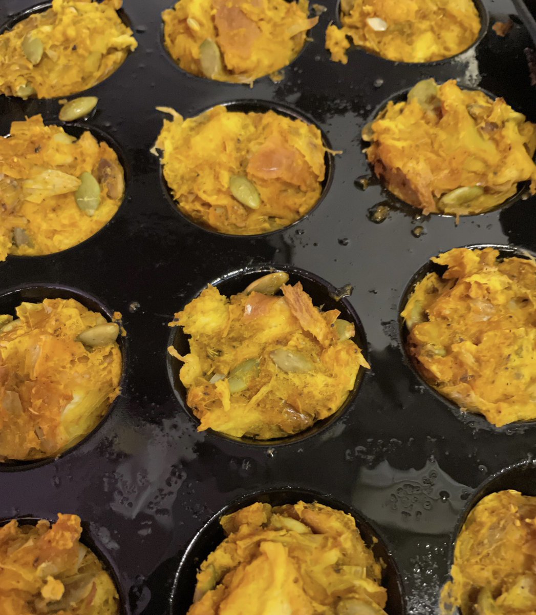 A riff off my friend <a href="/robineva/">Robin Eva</a> #recipe — mini #pumpkin #leek bites for upcoming <a href="/jewishsf/">J. The Jewish News of Northern California</a> cooking column for #roshhashanah #appetizers. This will be part of a #appetizerboard! #recipetesting with leftover <a href="/omgyummy/">Beth Lee</a> #challah! Watch for it in print and at Jweekly.com