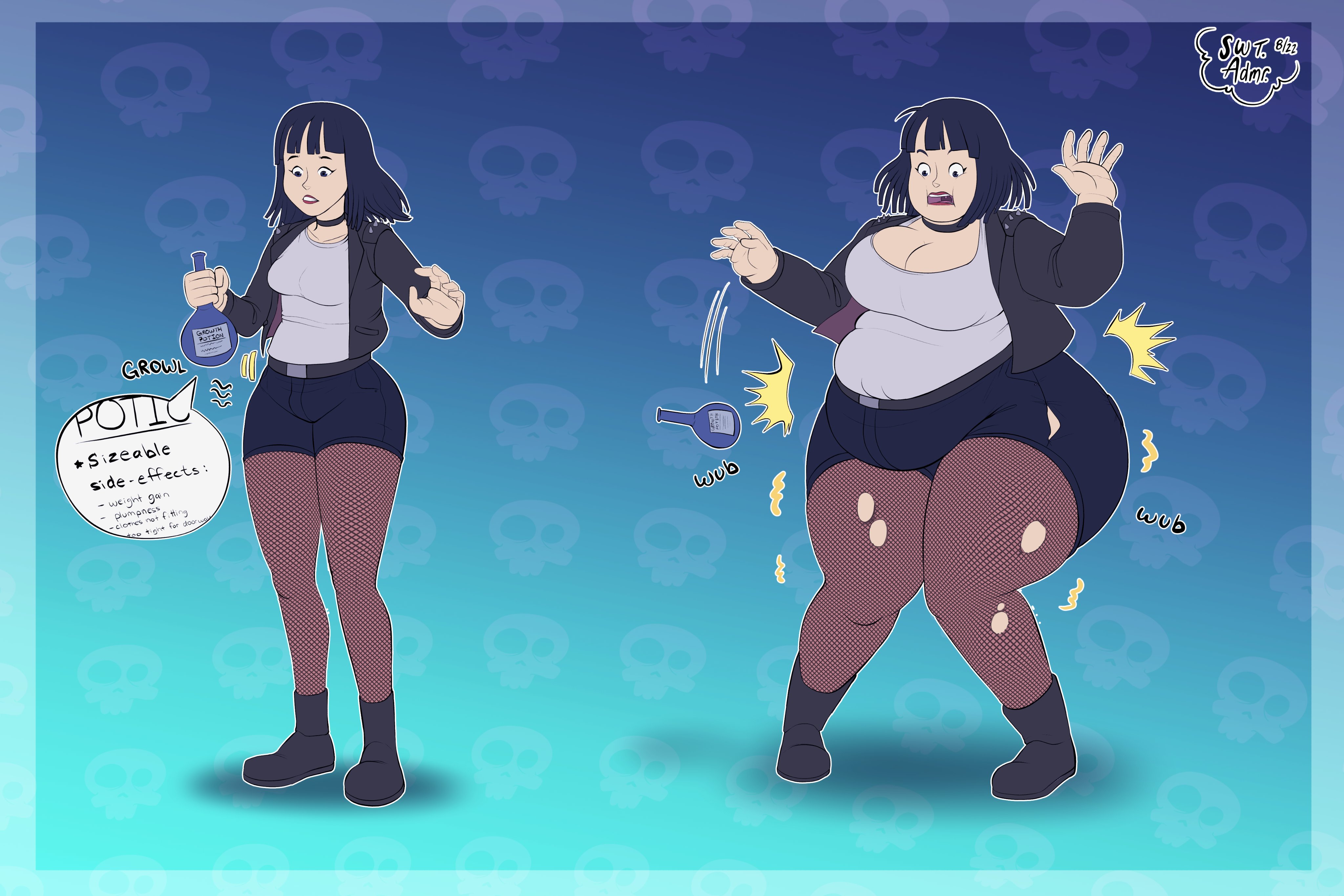 Female Weight Gain Animation