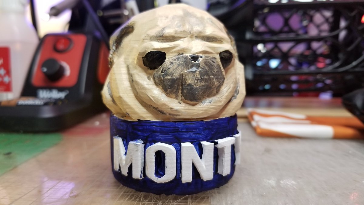 Tryenamy's tweet photo. My first painted 3d print. Monty memorial. https://t.co/d4aGRumsQE https://t.co/g4aFAsgNog
