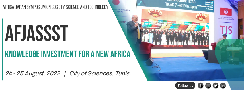 afjassst's tweet photo. π£ AFrica-JApan Symposium on Society, Science and Technology
#AFJASSST: Knowledge Investment for a new Africa
π 24 - 25 August, 2022
π City of Sciences, Tunis
πΆ STAY TUNED βΌοΈ βΌοΈ βΌοΈ
#Atlas #APII #ANPR #SGTBC #UCAR #UNUIAS
#FABA
#CERTE #CBBC #CNRSM #CRTen #AtlantisCT https://t.co/1qlFFnUx41