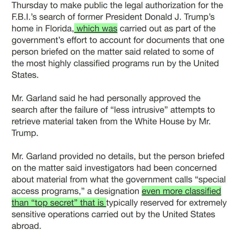 maggiediffs's tweet photo. .@maggiet1m3 Update to: 'Subpoena Preceded Search Warrant in Push to Retrieve Material From Trump' https://t.co/fDIkAAmPHa https://t.co/qf3bToxDvi