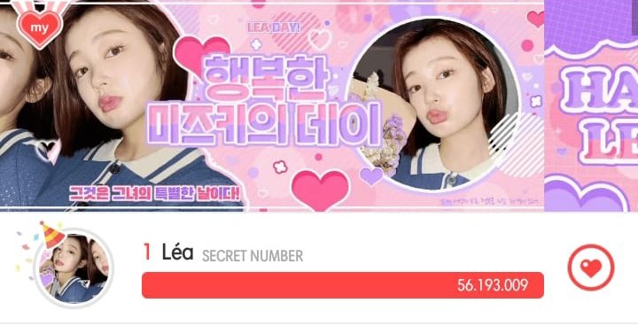 5N_Billboard's tweet photo. 🥇 The first Charity Fairy for Léa on Choeaedol for she has surpassed 55,555,555 votes on her birthday!! 💕

#SECRET_NUMBER #시크릿넘버 #HAPPY_LÉA_DAY
#레아 #레일도_모레도_보고싶은_레아야_생일축하해 https://t.co/U5MiivipIb