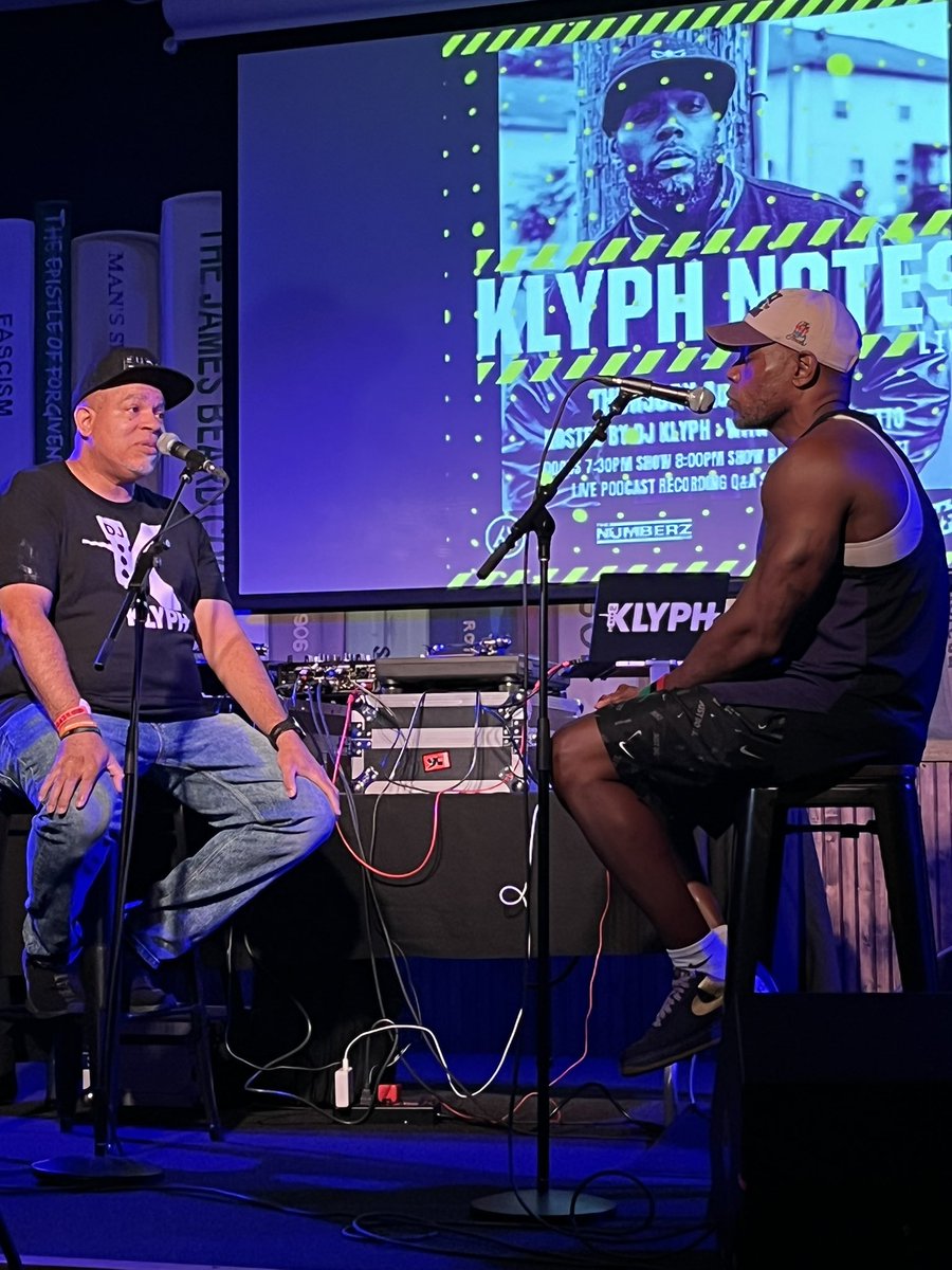 Checking out <a href="/djklyph/">Klyph</a> interviewing  <a href="/slumfunk/">Libretto</a> for the Klyph Notes podcast live at Show Bar at Revolution Hall in PDX