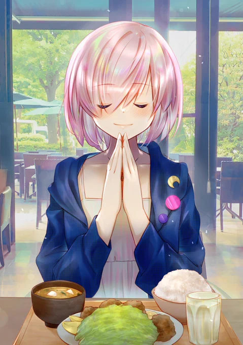ご飯の前に、いただきましゅ!#fgo #マシュ 