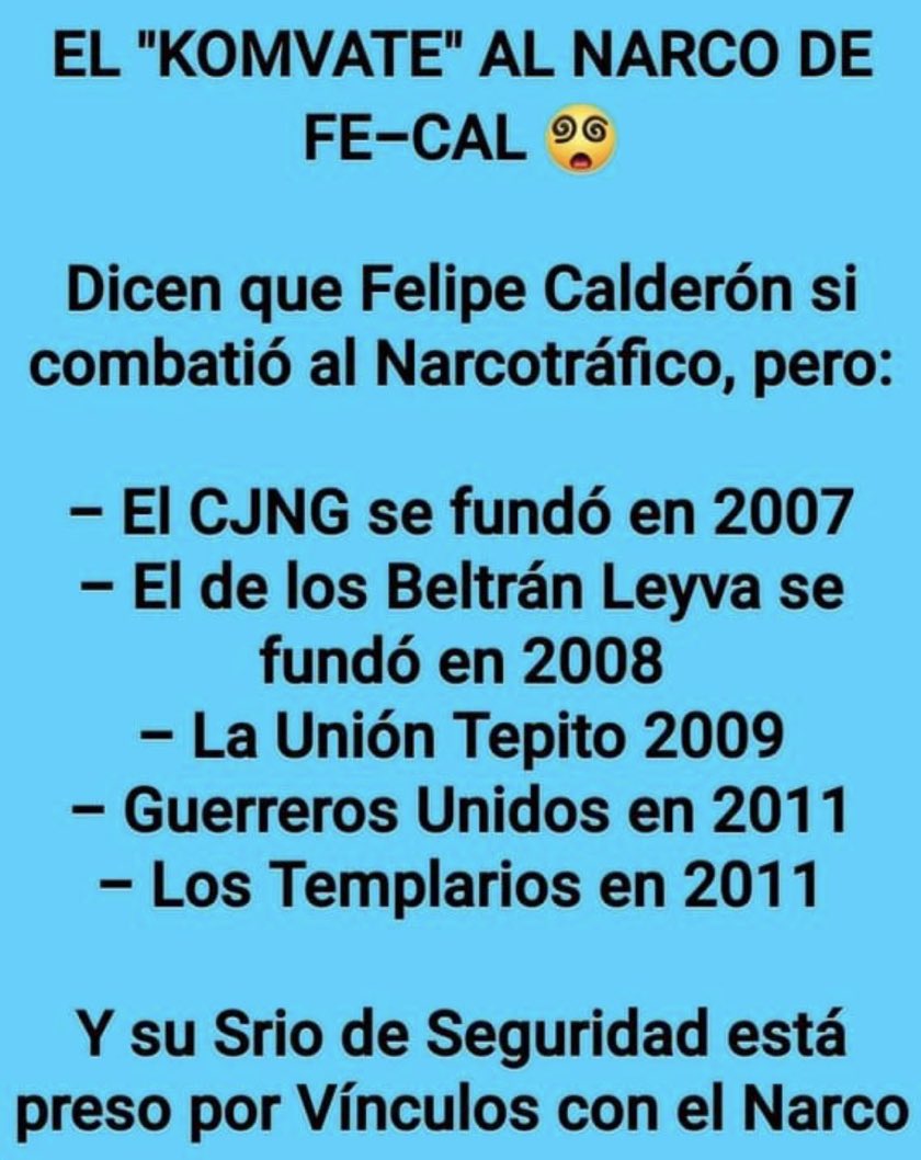 Fernand64609740's tweet photo. A otro con ese cuento!!..
Protegió y administró a los cárteles por medio de García Luna.. si pues el del trabajó sucio, pero la lana le llegaba al borolas,  se están tardando los gringos para vincularlo!.. https://t.co/7Y5gECMyZZ