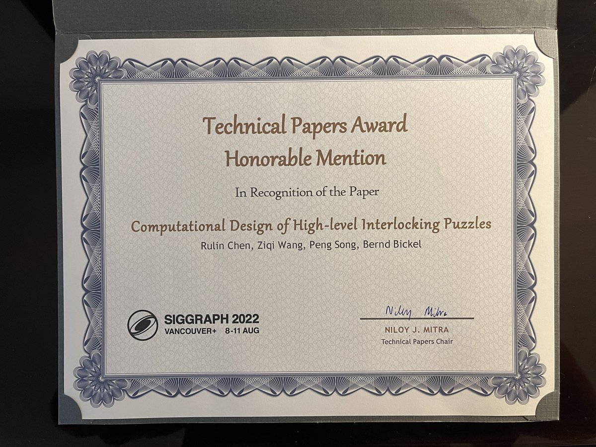 Thank  #SIGGRAPH2022 for the award.