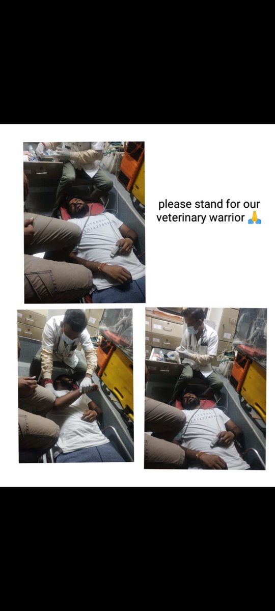 निशब्द 😭
देर रात को 74 hrs से भुख हड़ताल पर बैठे 2 Gujvet Doctors  की तबियत खराब हो गई सरकार से गुजारिश है कि बेजुबानों के इन डॉक्टर्स की मांग जल्दीसे जल्दी पुरी करे🙏
Hat's of you Brave Doctors
आपके संघर्ष को सलाम
#Day_12_of_guj_vets_on_strike
#Increase_Guj_Vet_Stipend