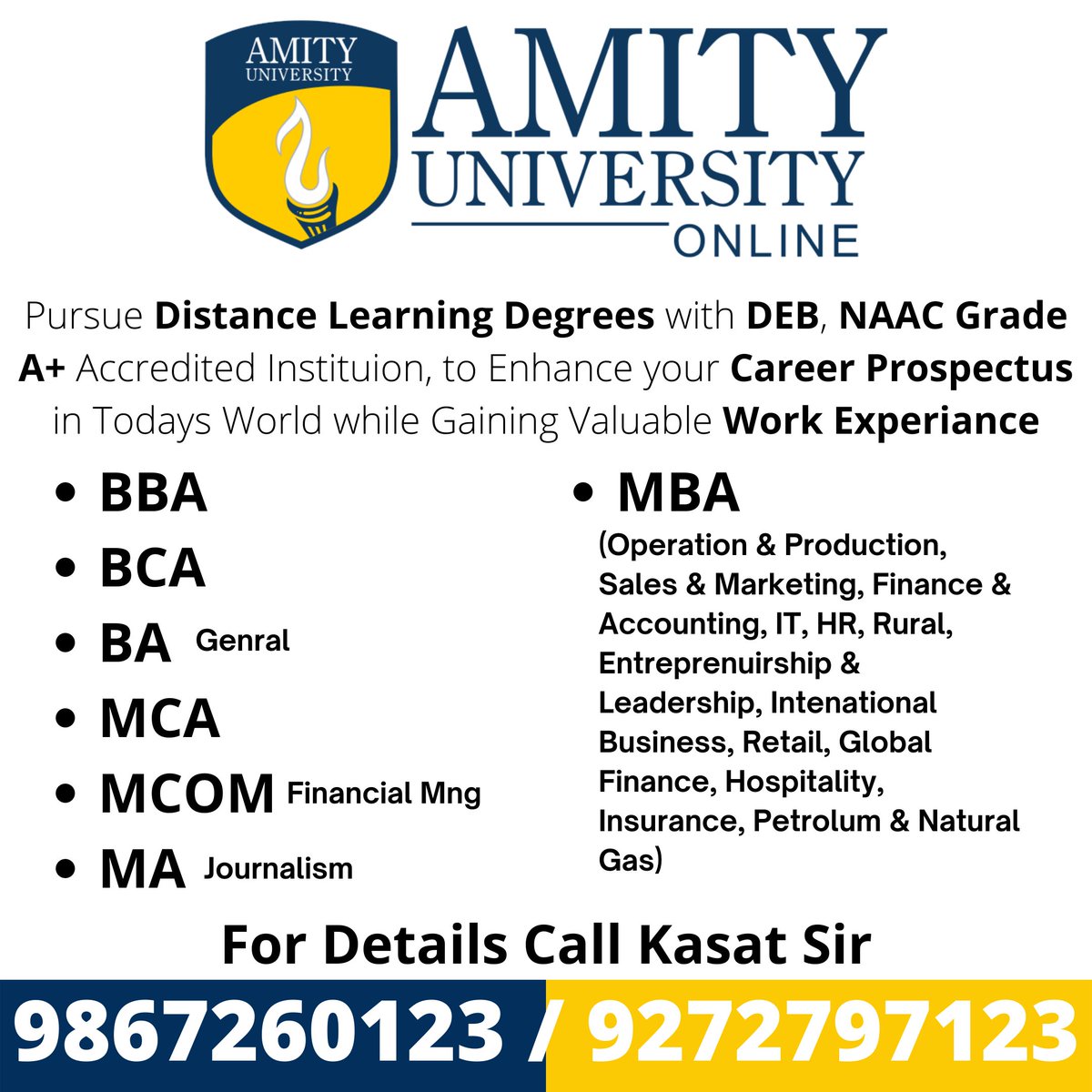 KasatVCE's tweet photo. https://t.co/3TA0MK5nwC
Register yourself for #Private #Universities #Admission
#onlineeducation #onlinemba #onlinebba
@KasatVCE @nbkasat @KasatTech @SmartBrainInc @emergeindabroad https://t.co/UFc4JiGSs3