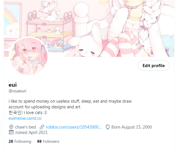 thank u all so much for the support and love!! i am so grateful i got into the designing community and my familt that made me thrive more than ever. ilysm for 69 followers! 🫶

#Roblox