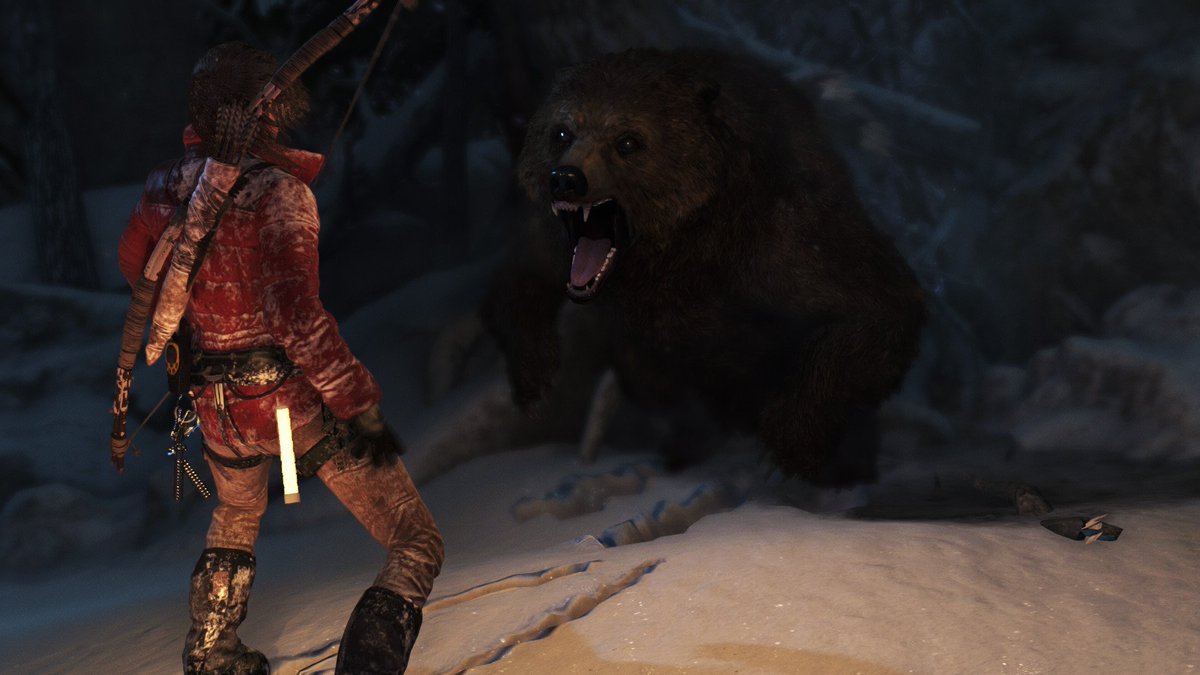 doesithaveabear's tweet photo. Rise of the Tomb Raider has a bear!
The first bear is a boss encountered in the Siberian Wilderness stage. Later, other bears can be encountered in the Geothermal Valley and the Lost City. https://t.co/lls7qIXZdS