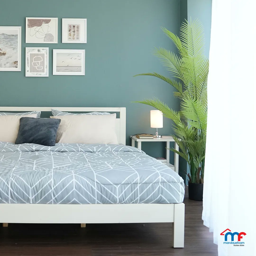 Feel a calm rush in with a cool teal and white color scheme in your bedroom. Don’t forget to grab our Denny Bed to complete your relaxing bedroom theme.

The Denny Bed is available in different sizes. Pre-order yours today by visiting us at mandauefoam.ph