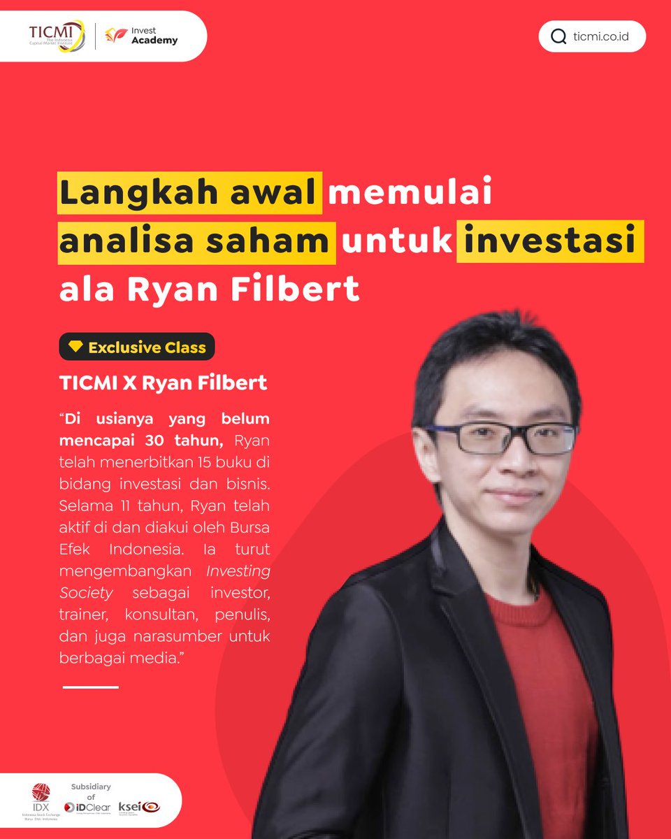 TICMInow's tweet photo. 🔥Special Promo!
Dapatkan diskon Rp250.000 untuk kelas InvestAcademy ini TICMATE!

✅ Highlight
- Investing or Trading
- Growth Stock VS Value Stock
- Bagaimana mencari saham Growth Stock?

⚡️Daftar sebelum diskon hangus!
https://t.co/e11S3UtO9v

#invest #trading #stock #book https://t.co/8T8t6j7bnL