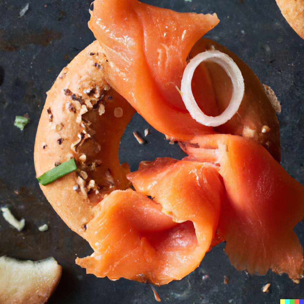 smoked salmon on a bagel