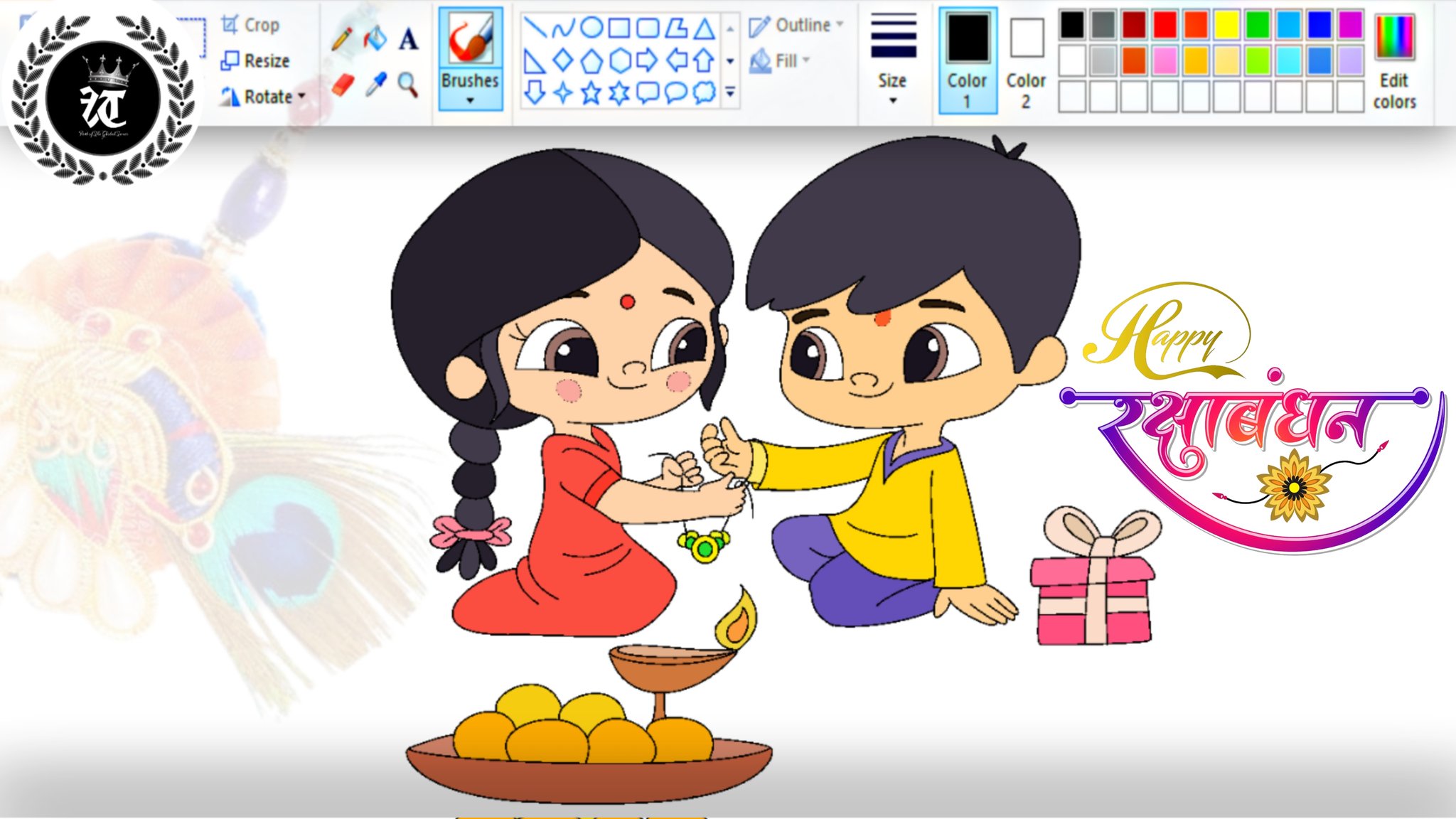 Raksha Bandhan drawing with oil pastel | Raksha Bandhan drawing easy | Rakhi  drawing- Rang Canvas - YouTube