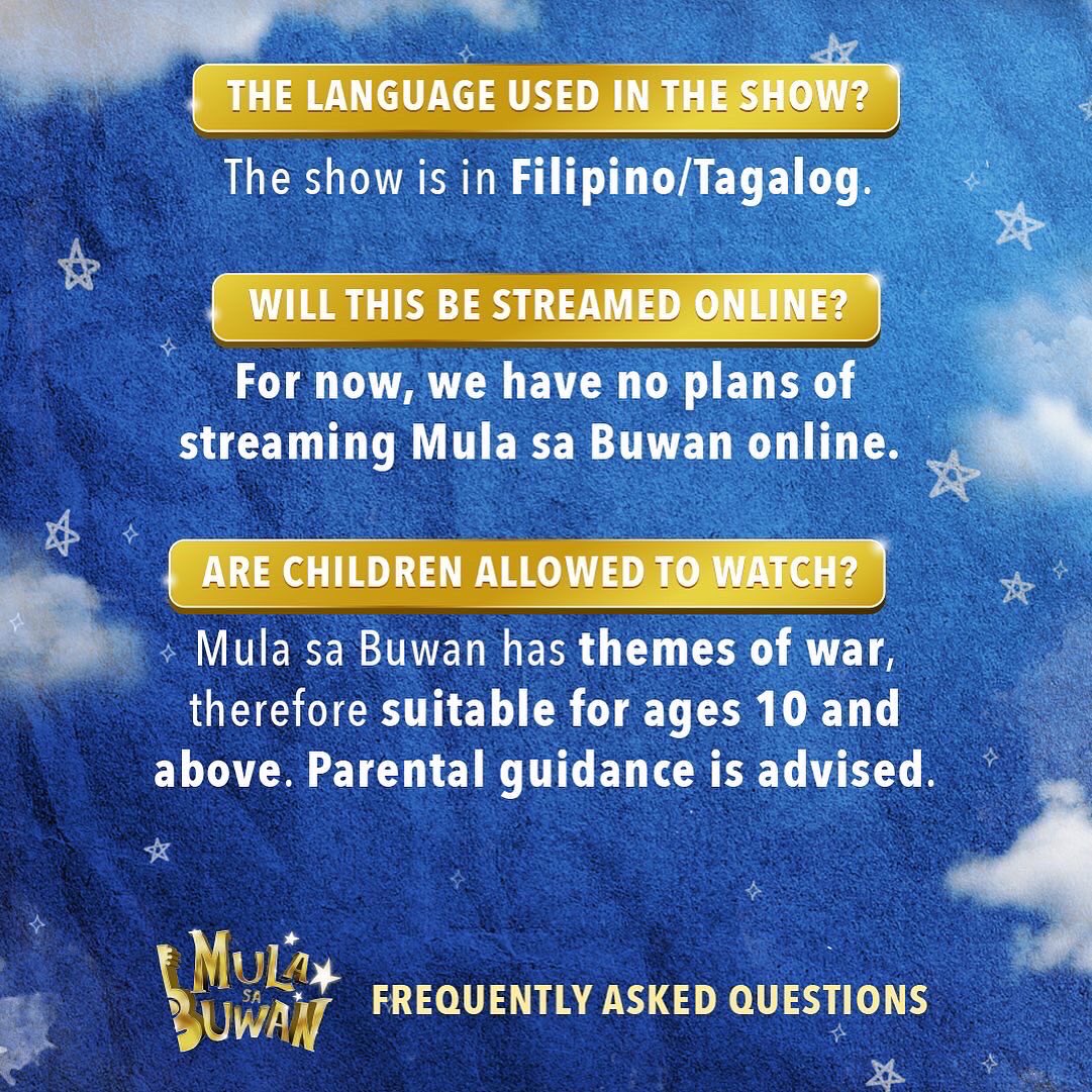 MulaSaBuwan's tweet photo. Malapit na tayong lumipad! 

Kaya sasagutin namin ang lahat ng inyong katanungan tungkol sa #MulaSaBuwan2022 bago tayo makarating sa buwan!🌙✨

Still have questions? Comment or DM them to us! 
 
Kita-kita tayo sa buwan at tanghalan! 🌕 https://t.co/7CxzriC5QC